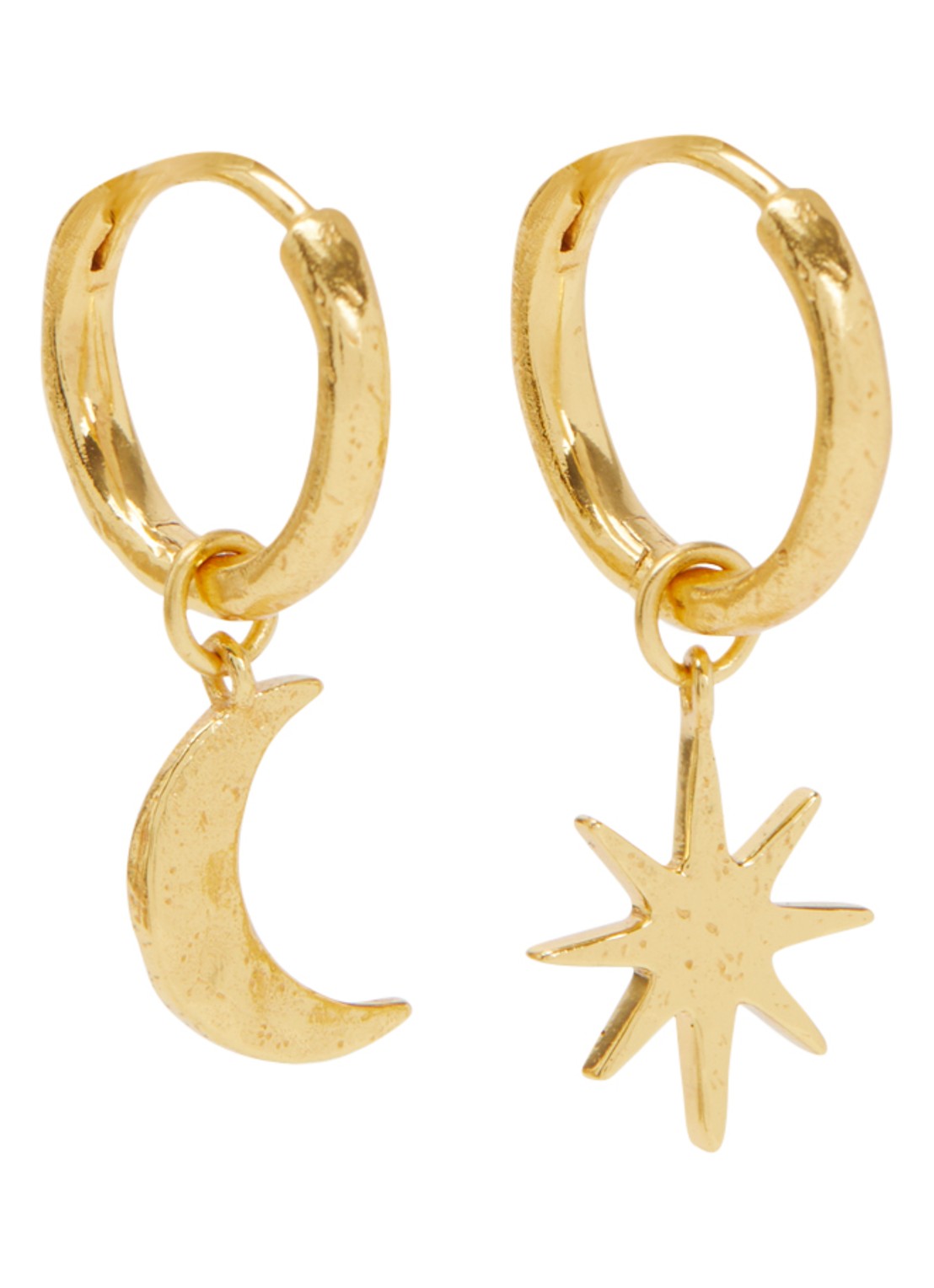 Ottoman Hands Moon and Star oorringen verguld - voorkant 3 goud