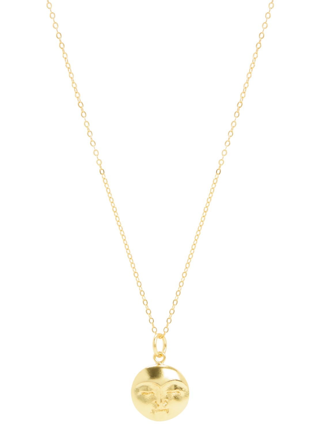 Ottoman Hands Moon Face ketting verguld - voorkant goud
