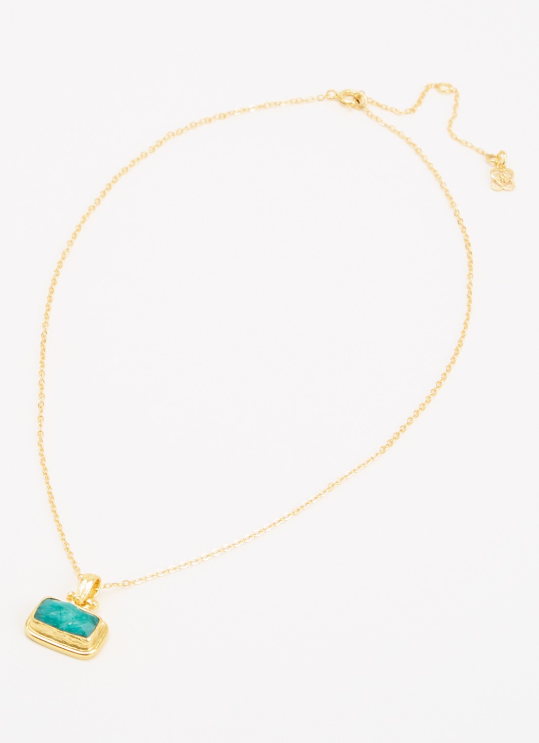 Ottoman Hands Noa Emerald ketting verguld - detail goud