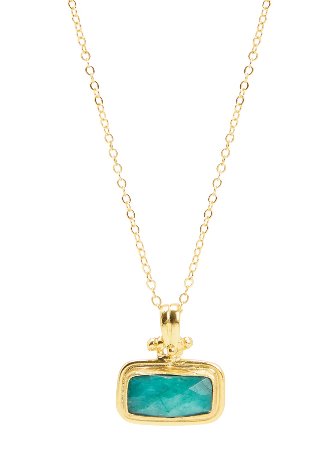 Ottoman Hands Noa Emerald ketting verguld - voorkant 5 goud