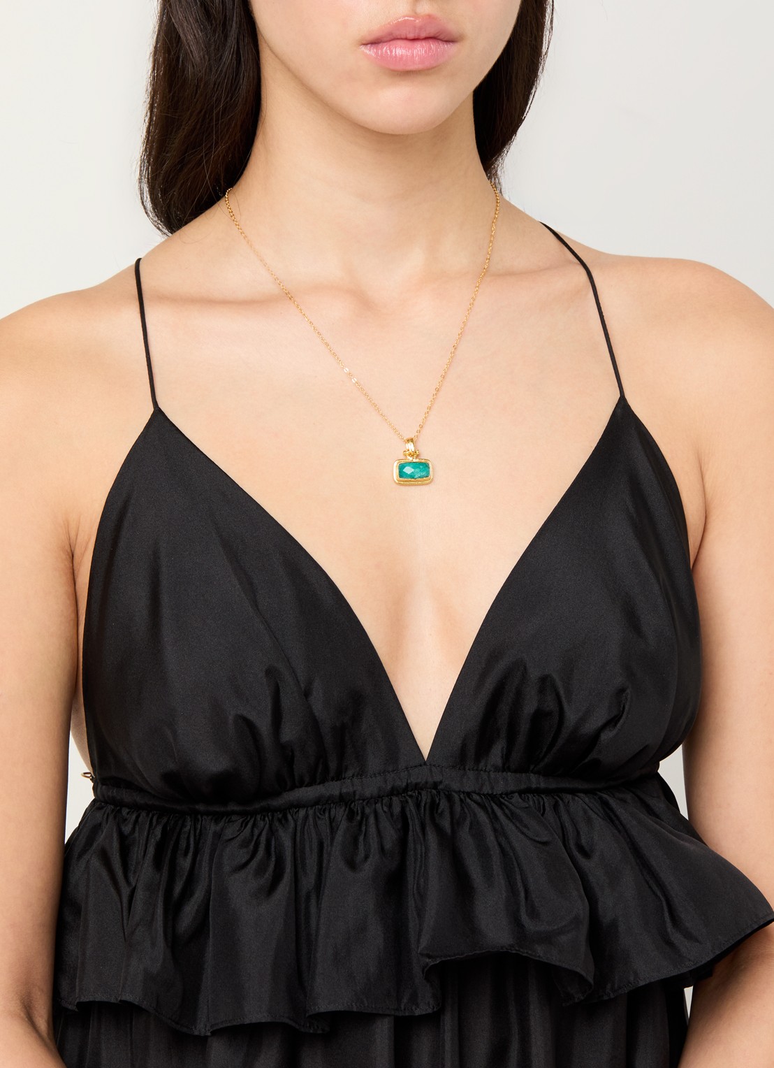 Ottoman Hands Noa Emerald ketting verguld - voorkant 6 goud