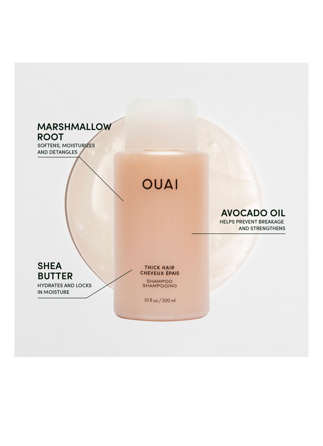 OUAI Thick Hair Shampoo - shampoo voor dik haar - voorkant 6 undefined