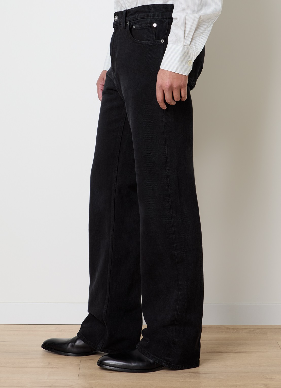 Our Legacy Carlson straight leg jeans met gekleurde wassing - detail 4 zwart
