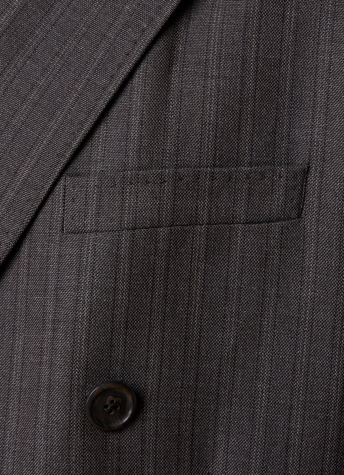 Our Legacy Halt double-breasted regular fit colbert in scheerwolblend met streepprint - detail 6 grijs