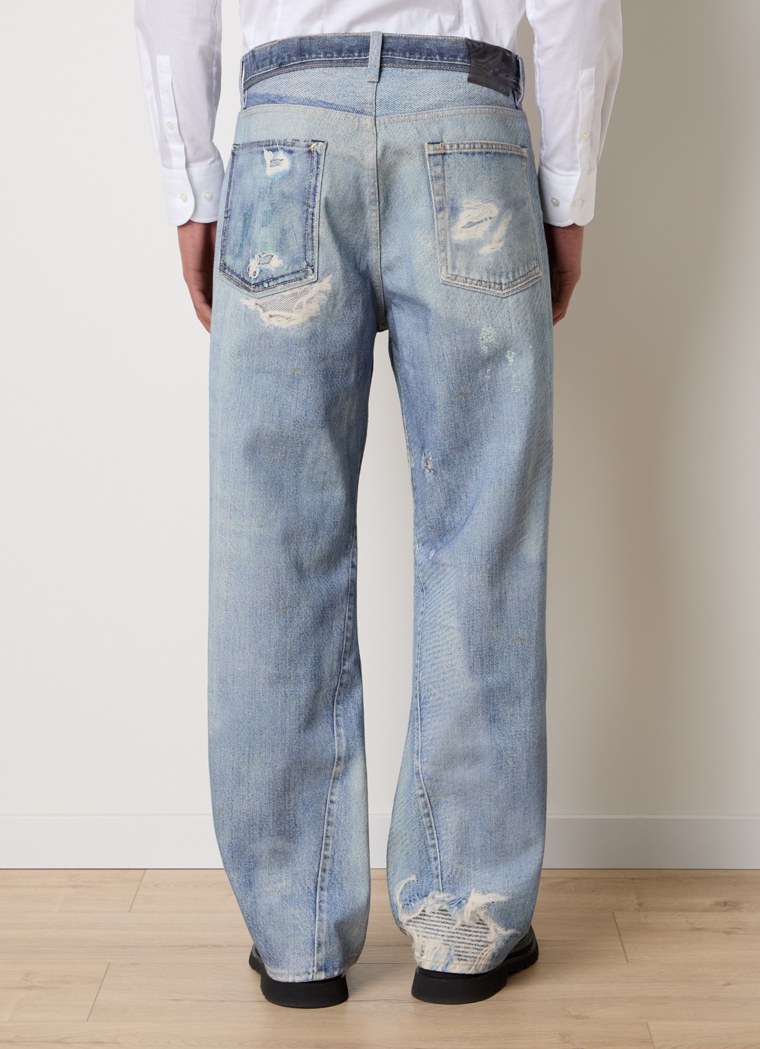 Our Legacy Loose fit jeans met print - achterkant 4 indigo