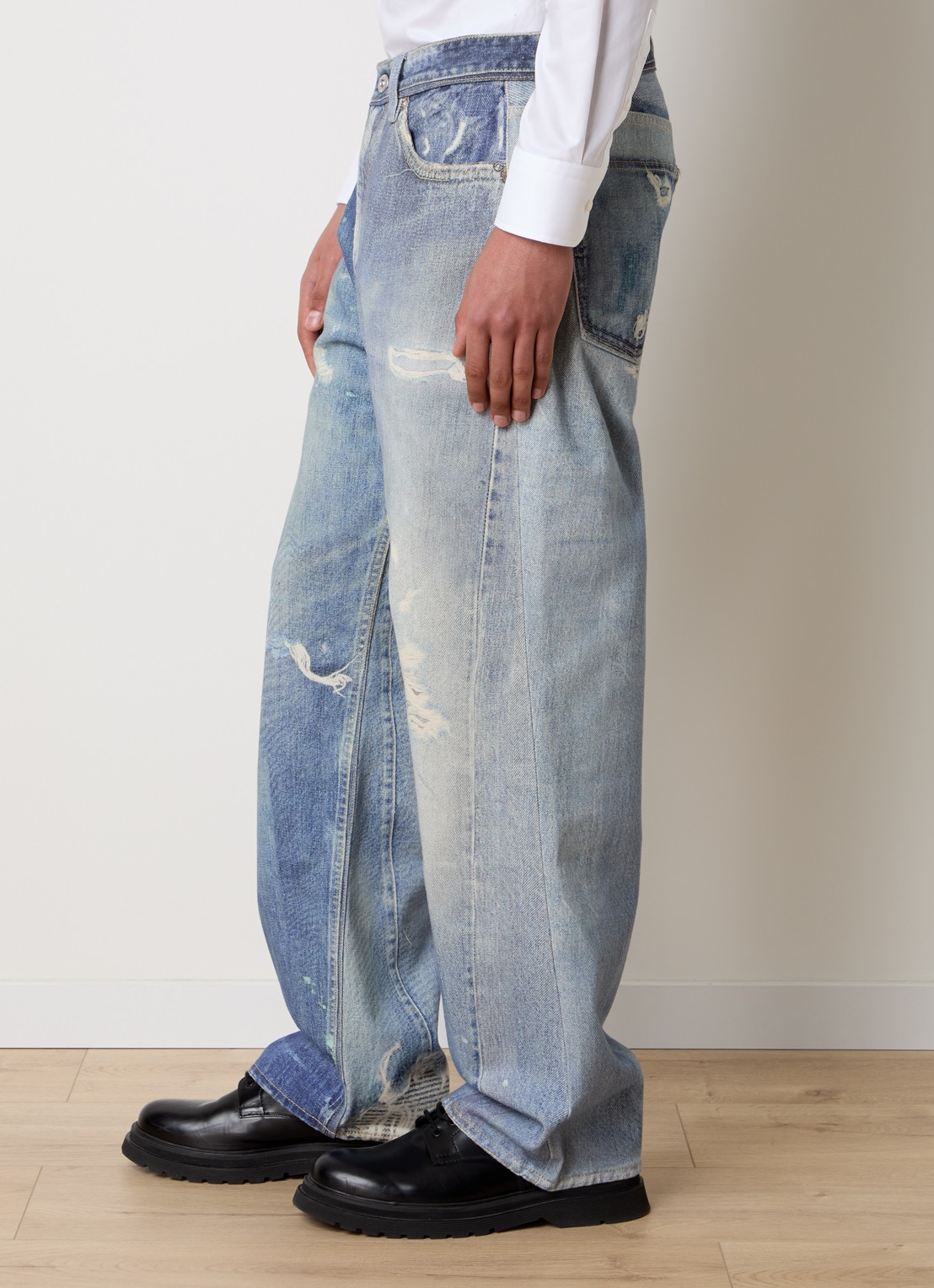Our Legacy Loose fit jeans met print - detail 2 indigo