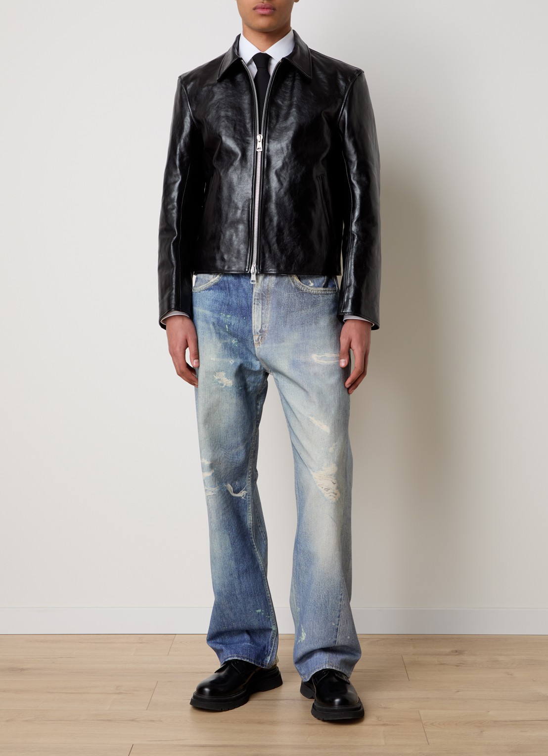 Our Legacy Loose fit jeans met print - voorkant 6 indigo