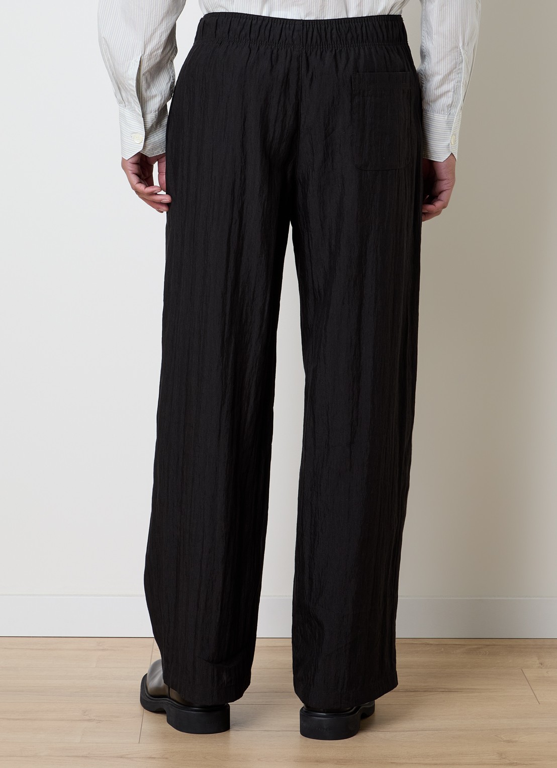Our Legacy Loose fit pantalon in linnenblend - achterkant zwart