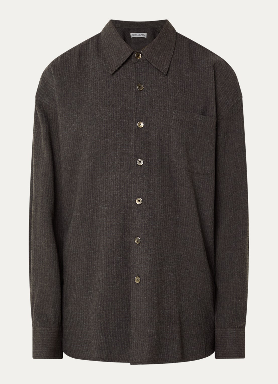 Our Legacy Overshirt met ruitdessin en borstzak - voorkant bruin