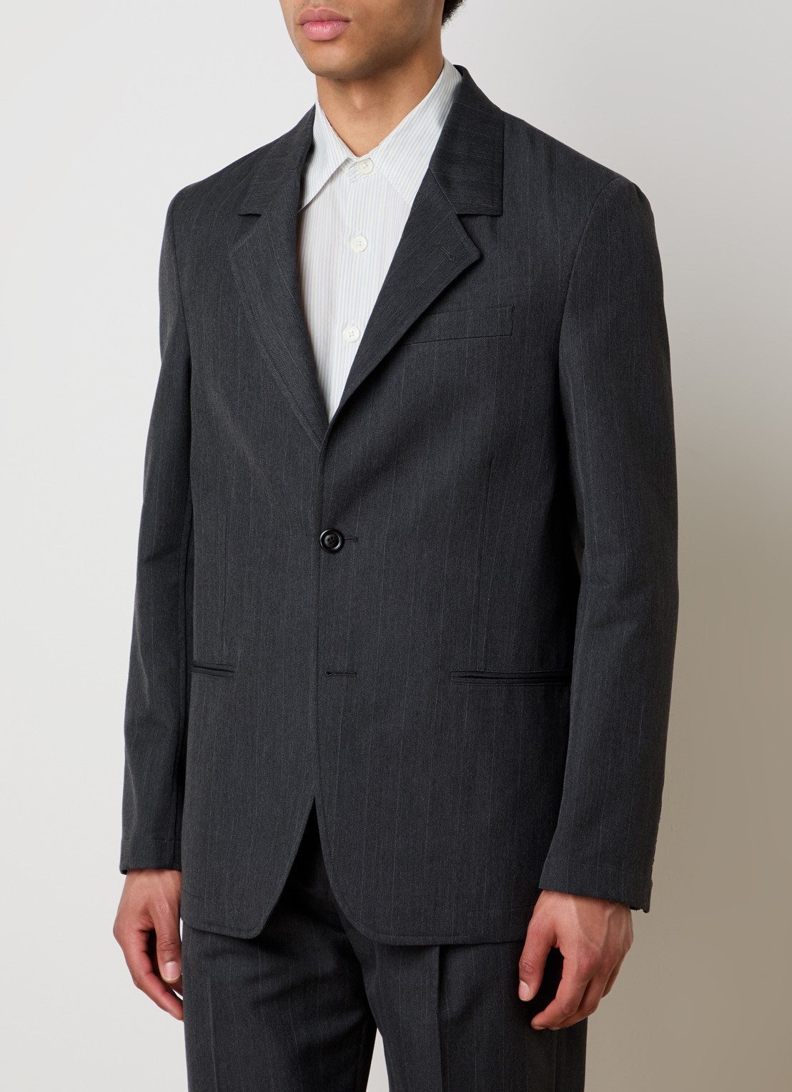 Our Legacy Regular fit colbert met paspelzakken - detail 4 antraciet