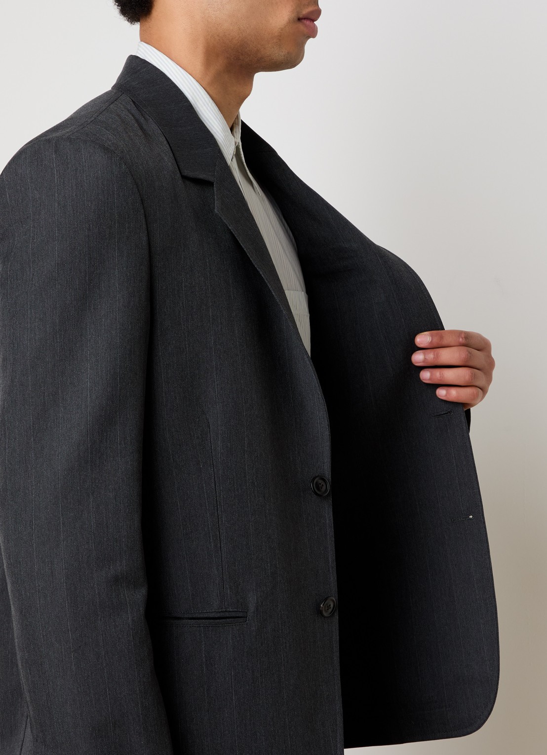 Our Legacy Regular fit colbert met paspelzakken - detail 5 antraciet