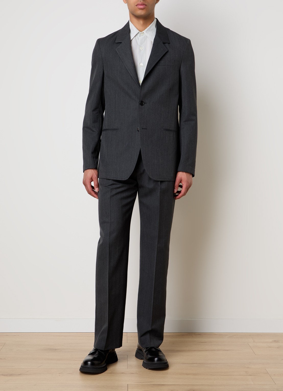 Our Legacy Regular fit colbert met paspelzakken - voorkant 3 antraciet