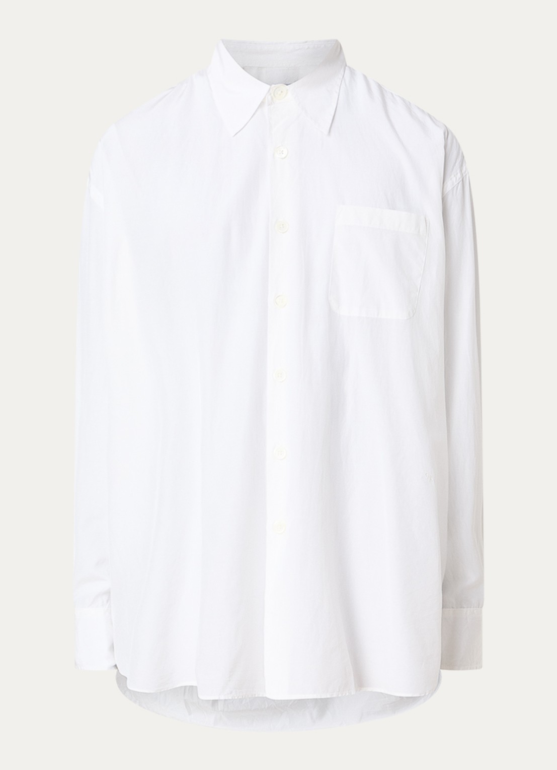 Our Legacy Regular fit overhemd in zijdeblend - voorkant 3 wit