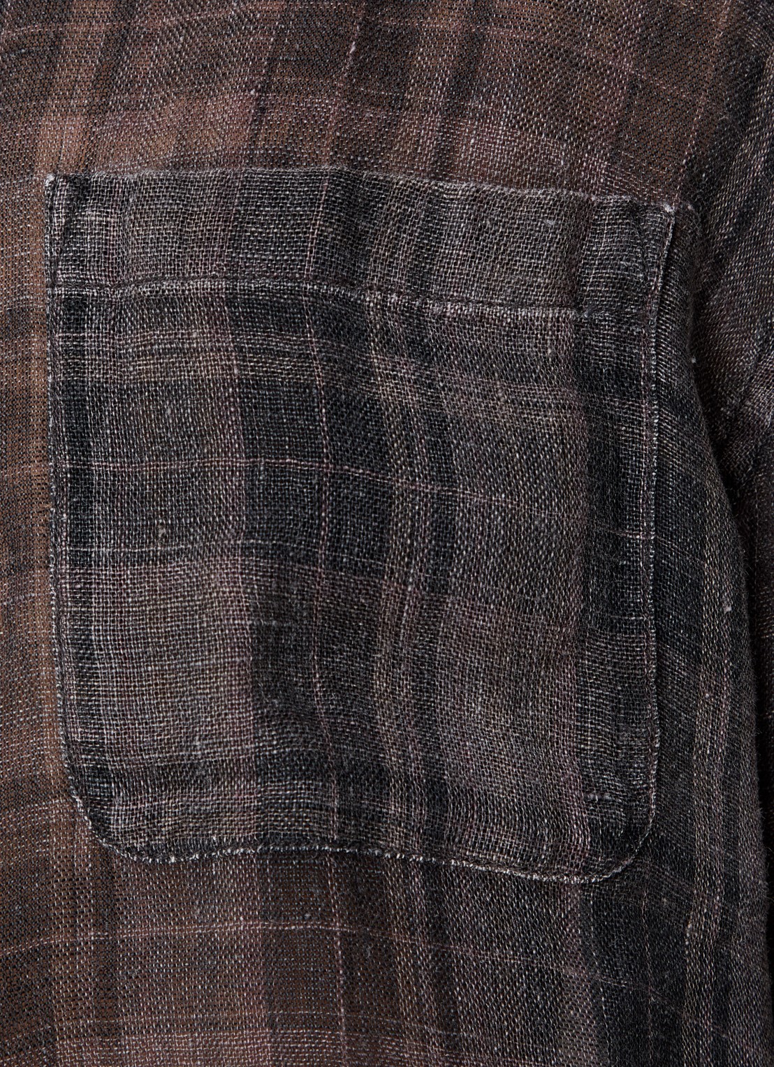 Our Legacy Regular fit overhemd met ruitdessin - detail 4 donkerbruin
