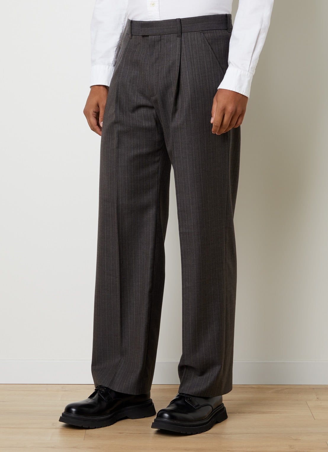 Our Legacy Slack straight fit pantalon met steekzakken - detail 3 donkergrijs