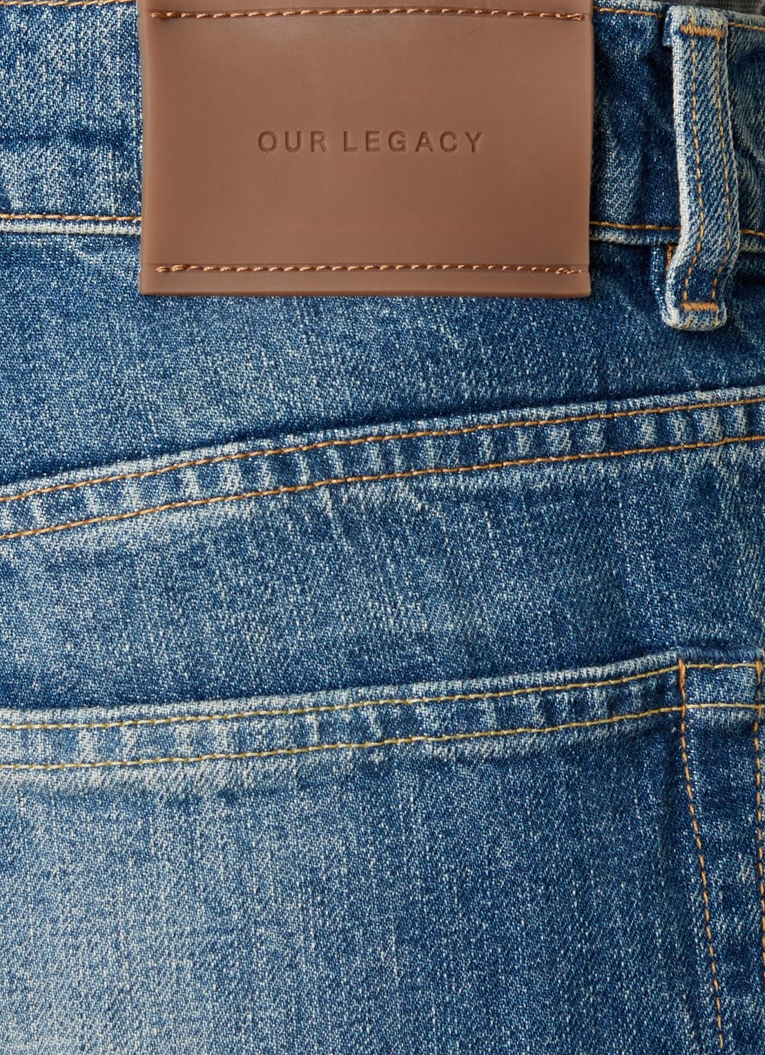 Our Legacy Straight fit jeans met medium wassing en steekzakken - detail 3 blauw