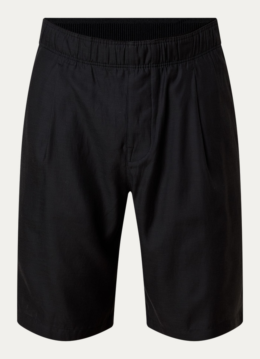 Our Legacy Straight fit korte broek met steekzakken - voorkant zwart
