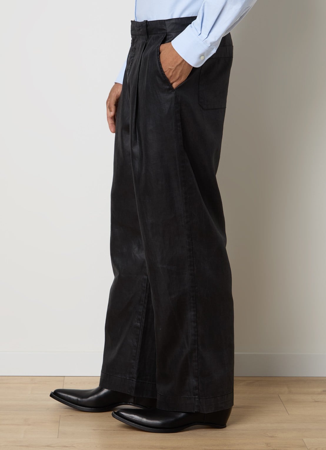 Our Legacy Straight fit pantalon met steekzakken - detail 4 zwart