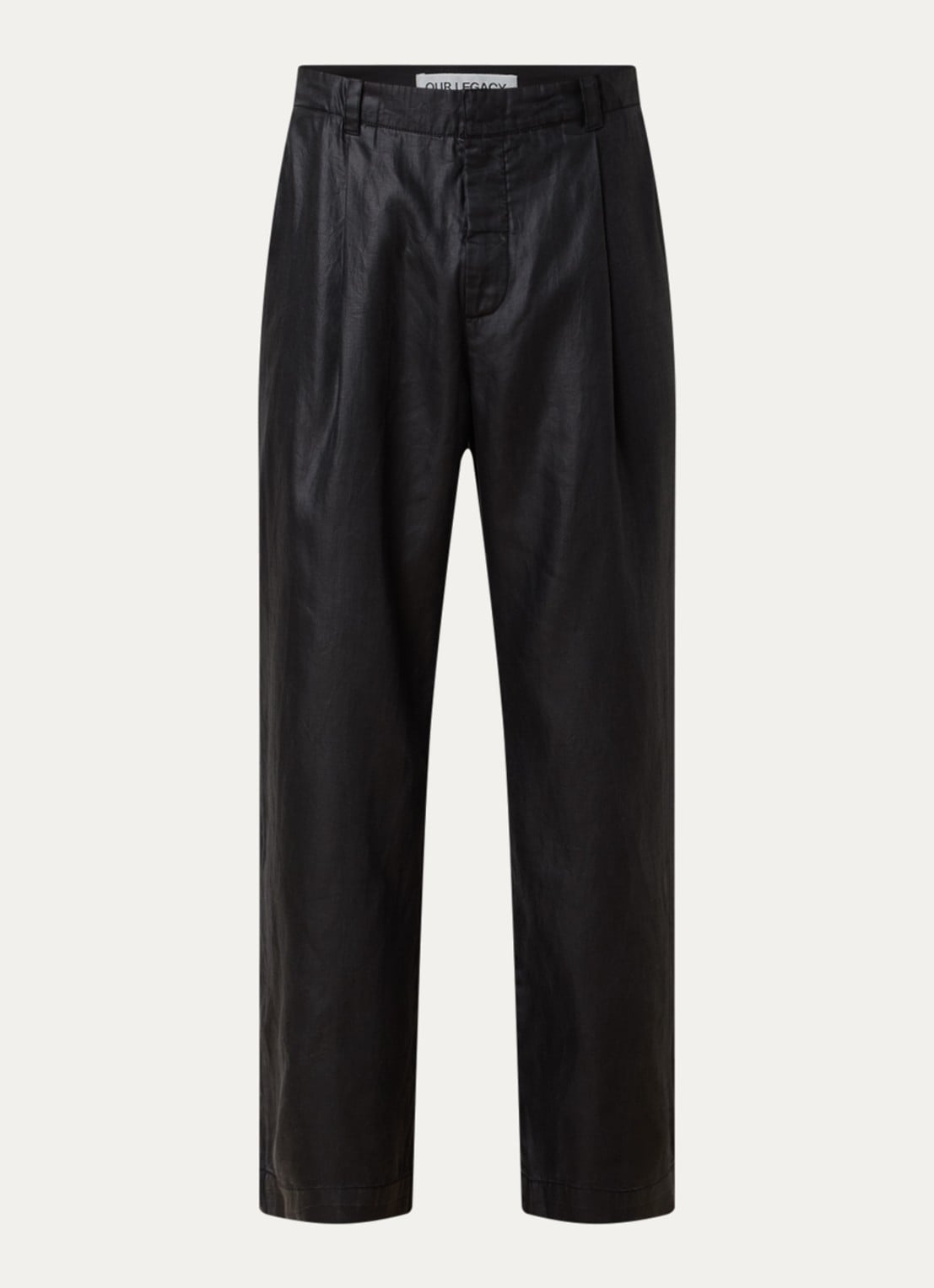 Our Legacy Straight fit pantalon met steekzakken - voorkant zwart