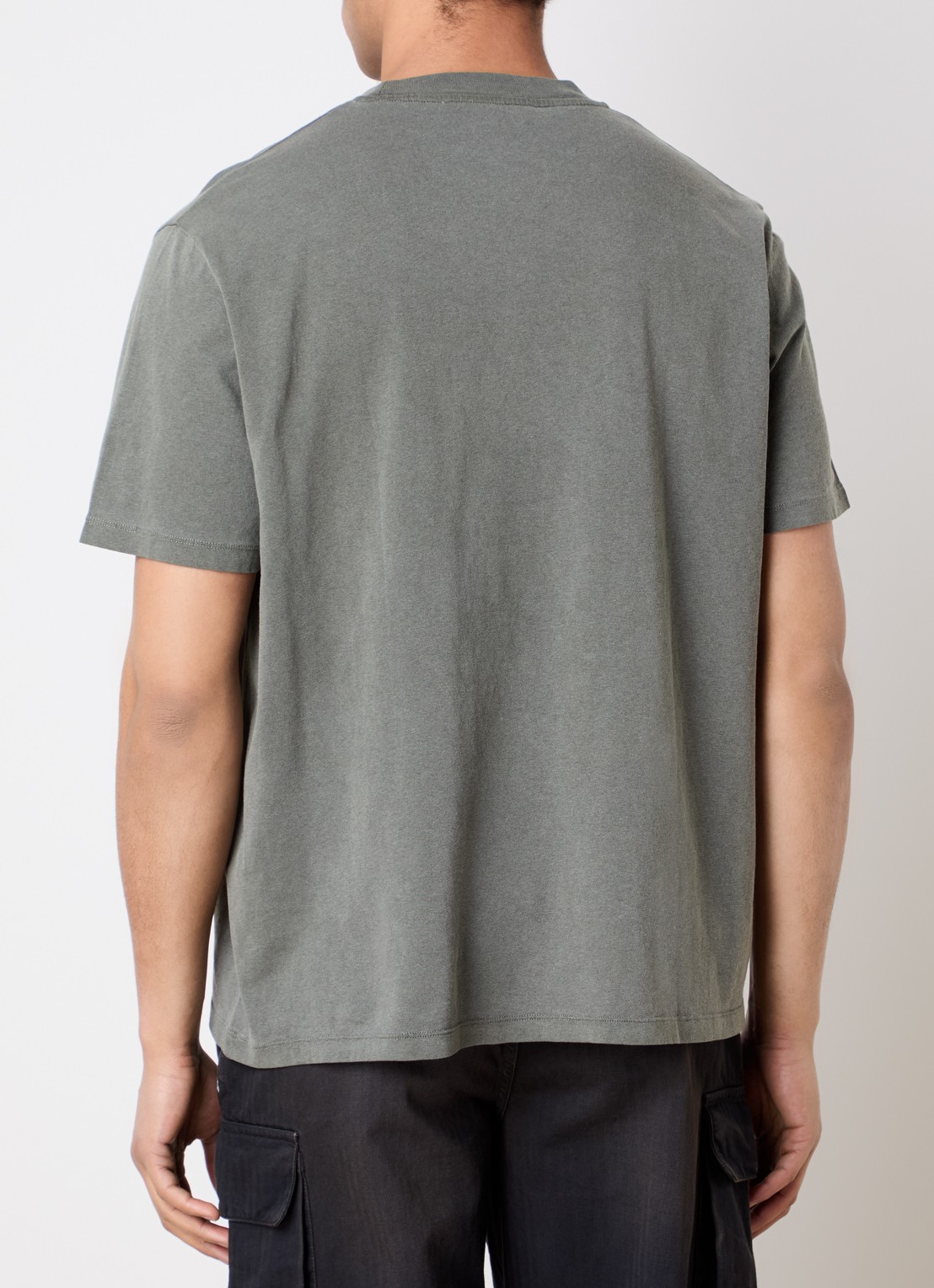 Our Legacy T-shirt met ronde hals - achterkant olijfgroen