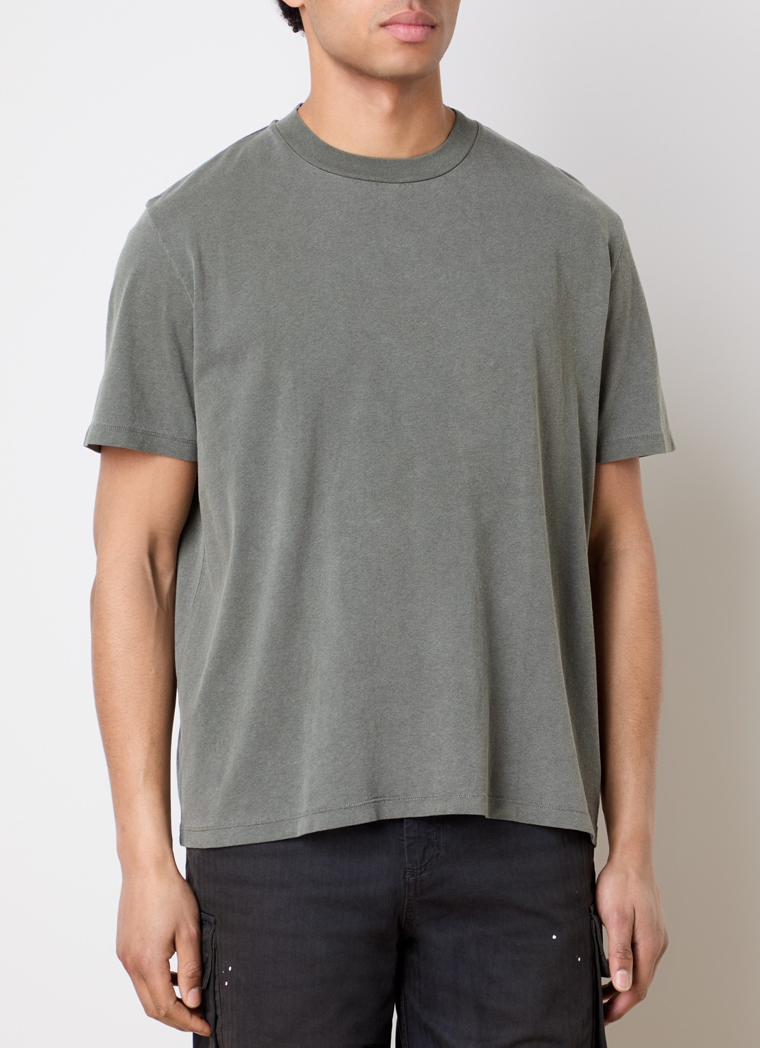Our Legacy T-shirt met ronde hals - detail 2 olijfgroen