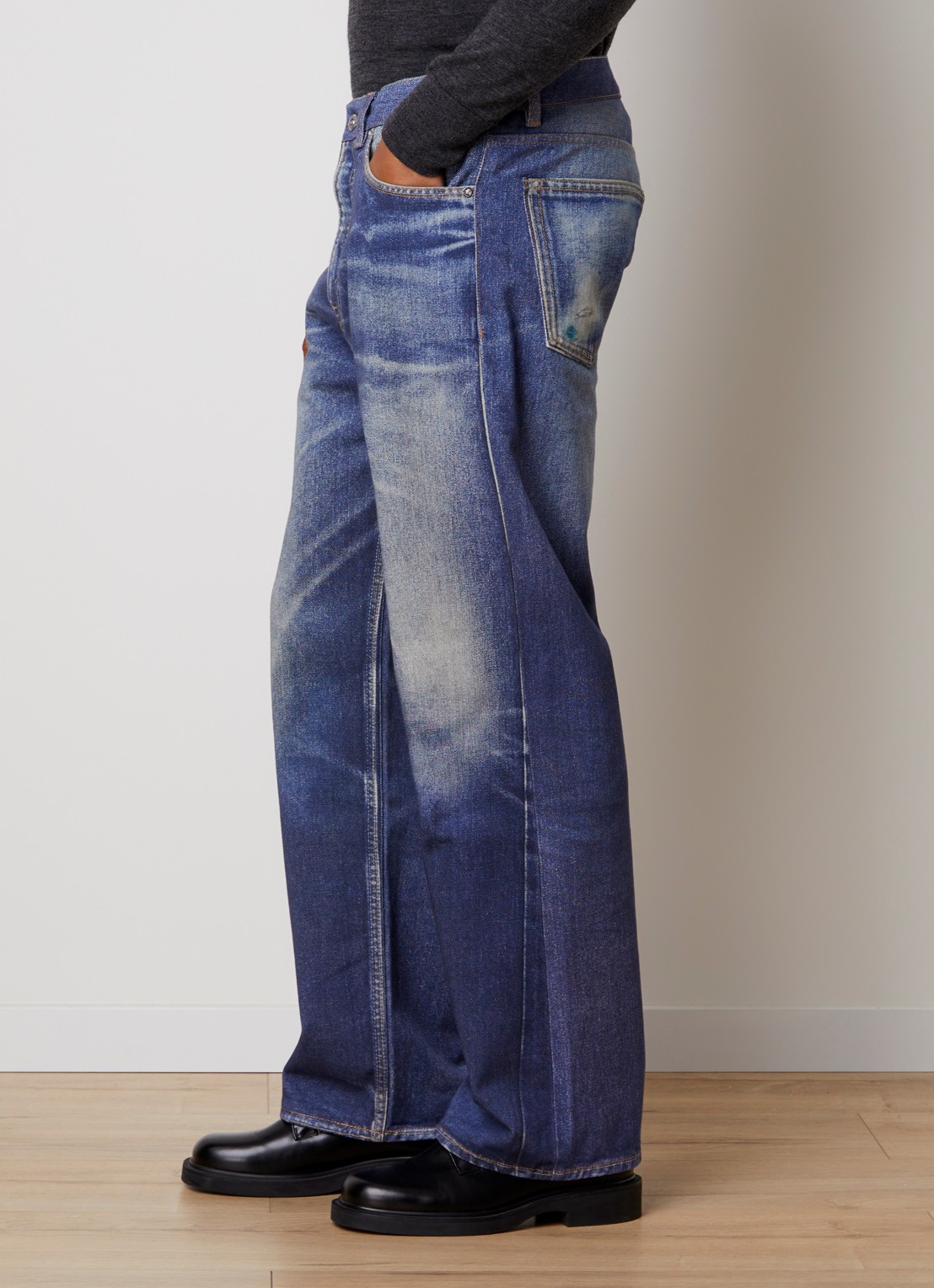 Our Legacy Third mid waist straight fit jeans met gekleurde wassing - detail 3 indigo