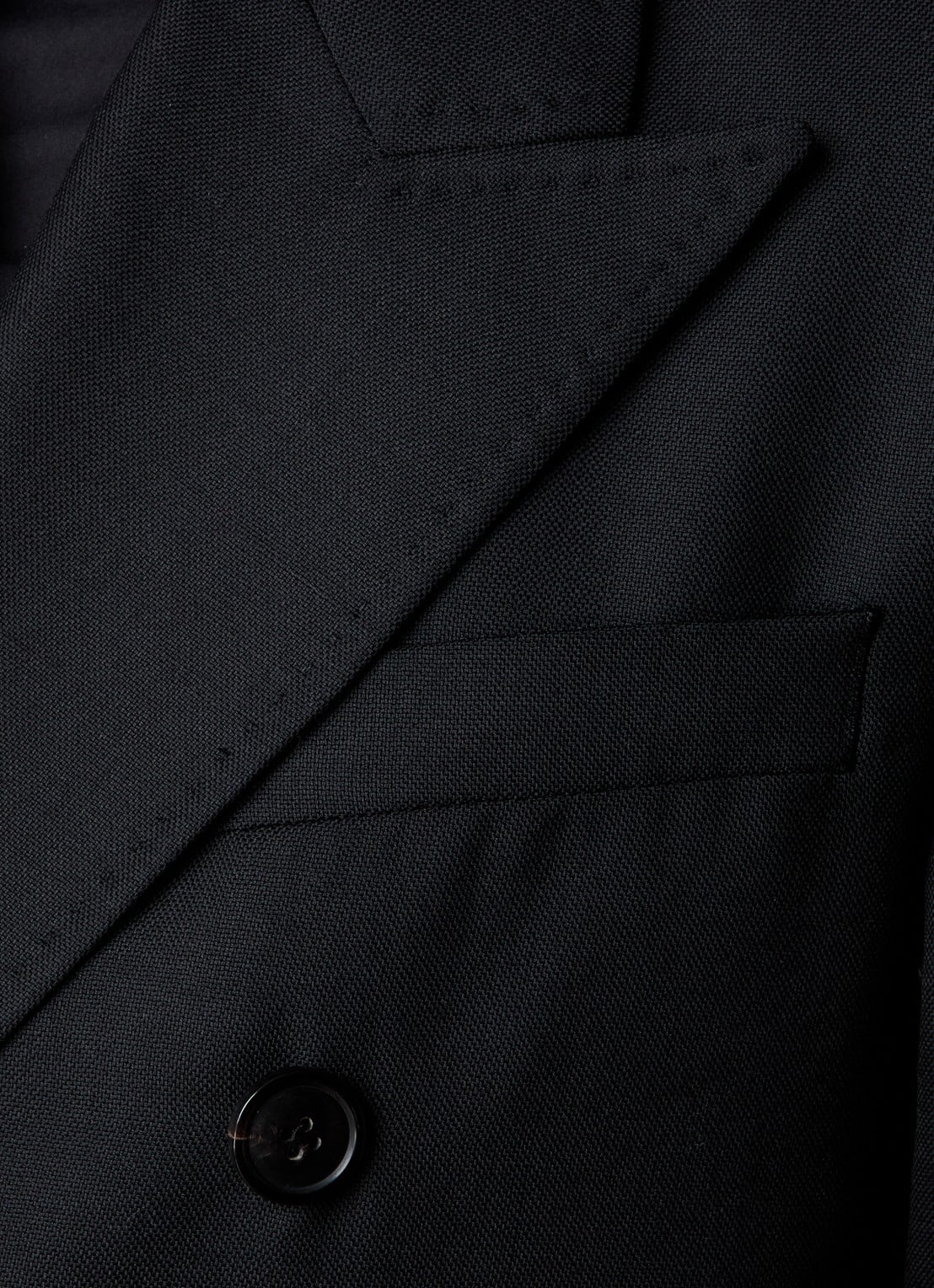 Our Legacy Unconstructed double-breasted regular fit colbert met klepzakken - detail 6 zwart