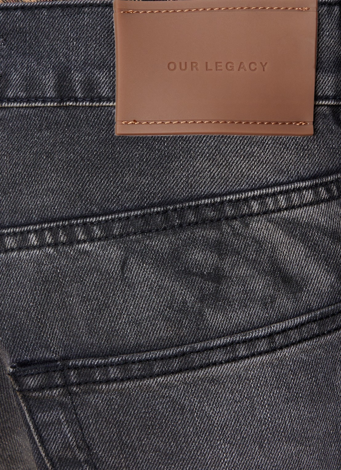Our Legacy Vast Cut loose fit jeans met gekleurde wassing - detail 3 zwart
