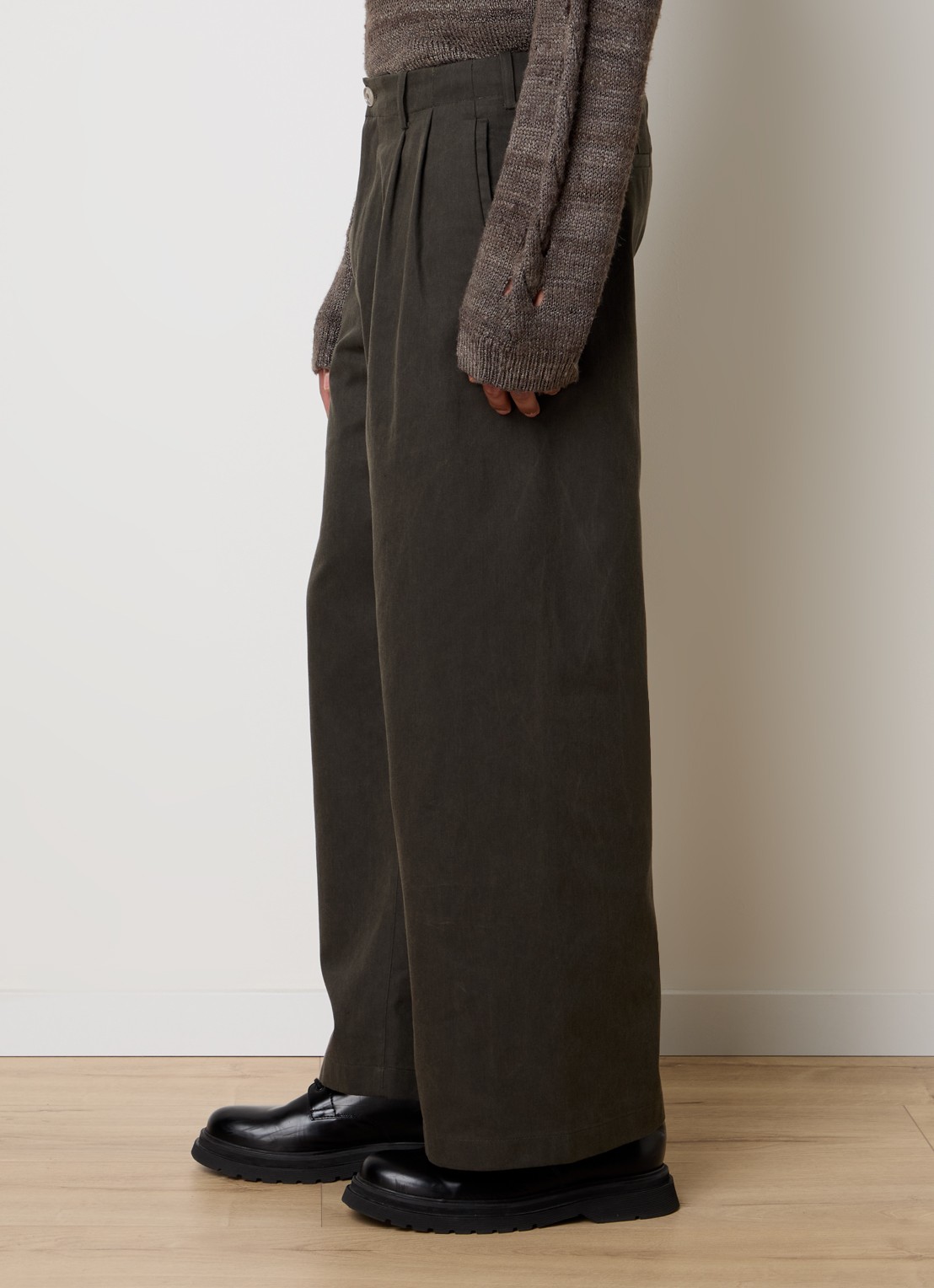 Our Legacy Wide fit chino met steekzakken - detail 5 donkergrijs