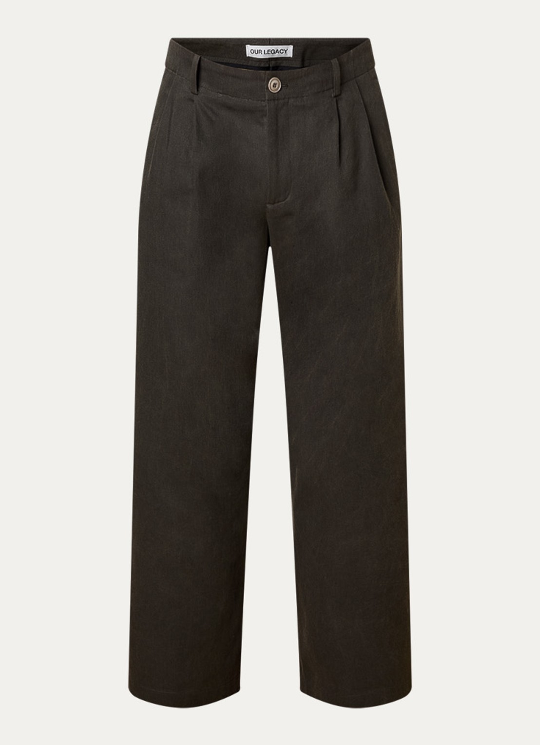 Our Legacy Wide fit chino met steekzakken - voorkant donkergrijs