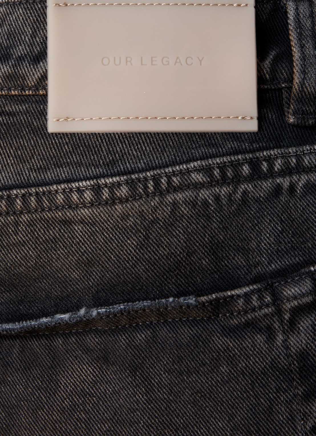 Our Legacy Wide leg jeans met gekleurde wassing - detail 6 antraciet