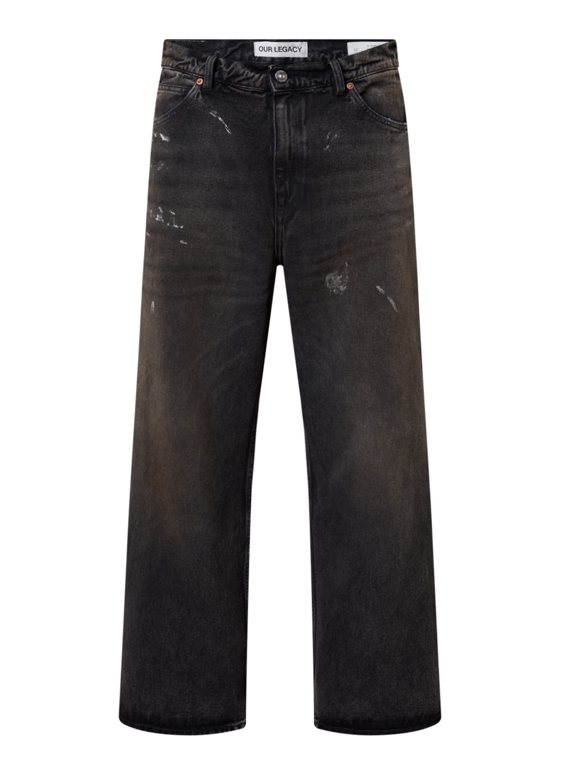 Our Legacy Wide leg jeans met gekleurde wassing - voorkant 2 antraciet