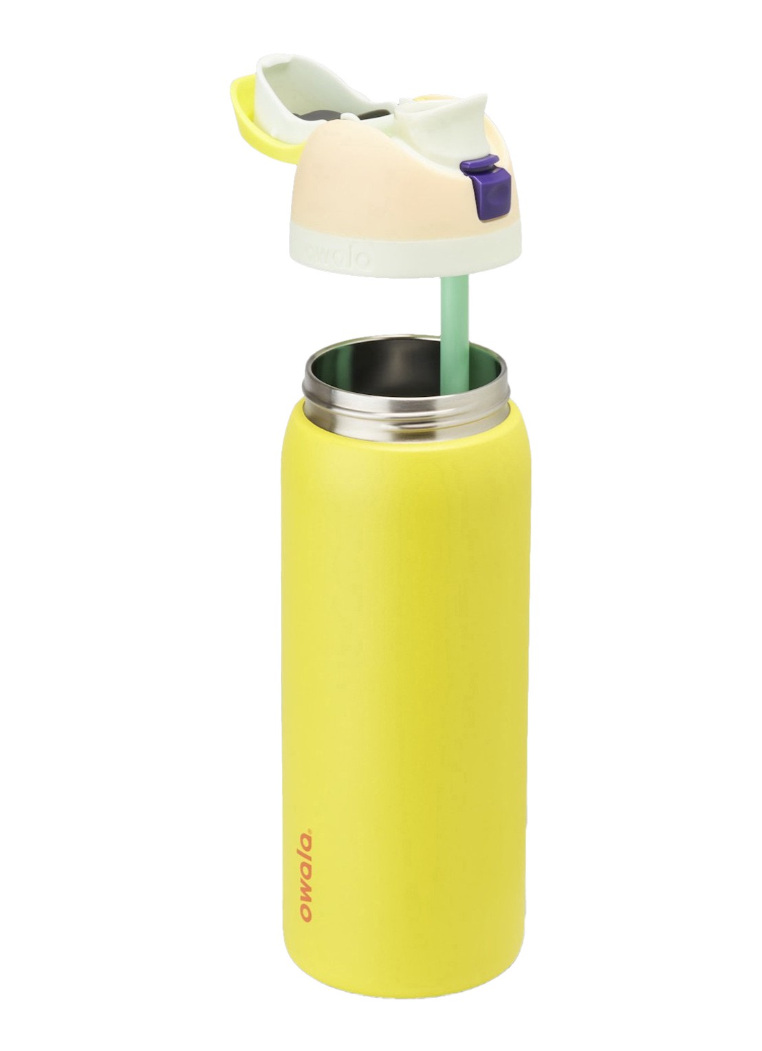 Owala FreeSip waterfles 94,5 cl - voorkant 2 citroengeel