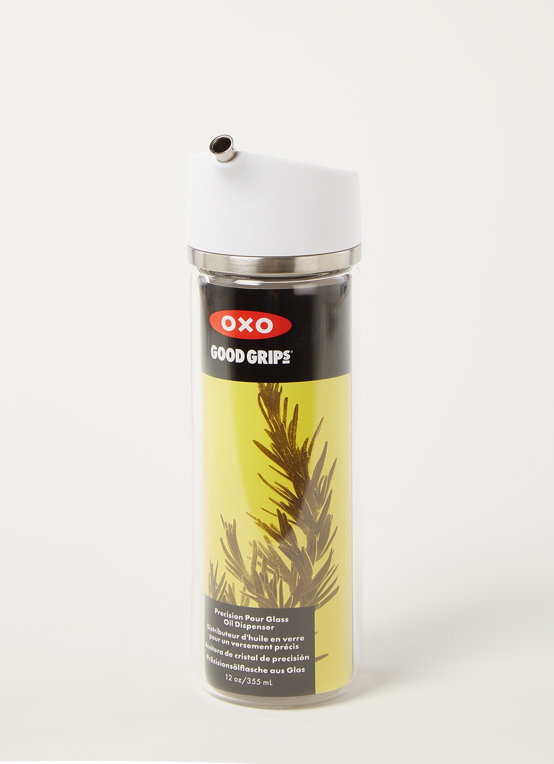 Oxo Good Grips olie- en azijnfles 355 ml - voorkant 2 transparant