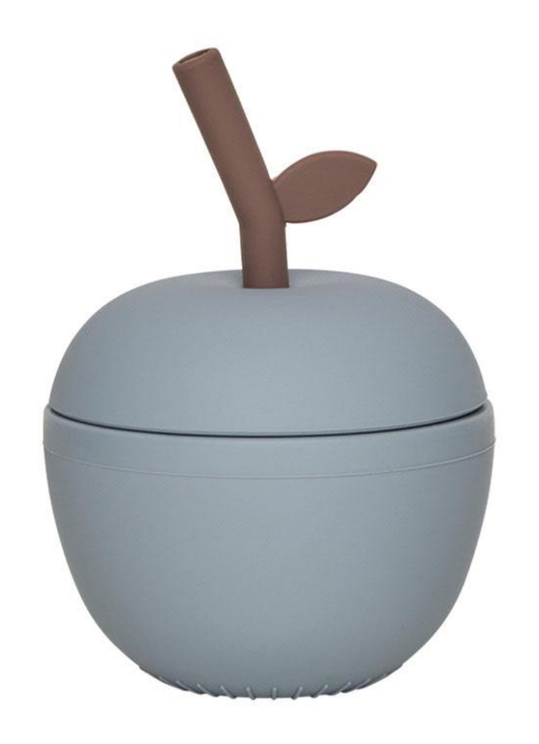 OYOY Apple drinkfles siliconen - voorkant blauw