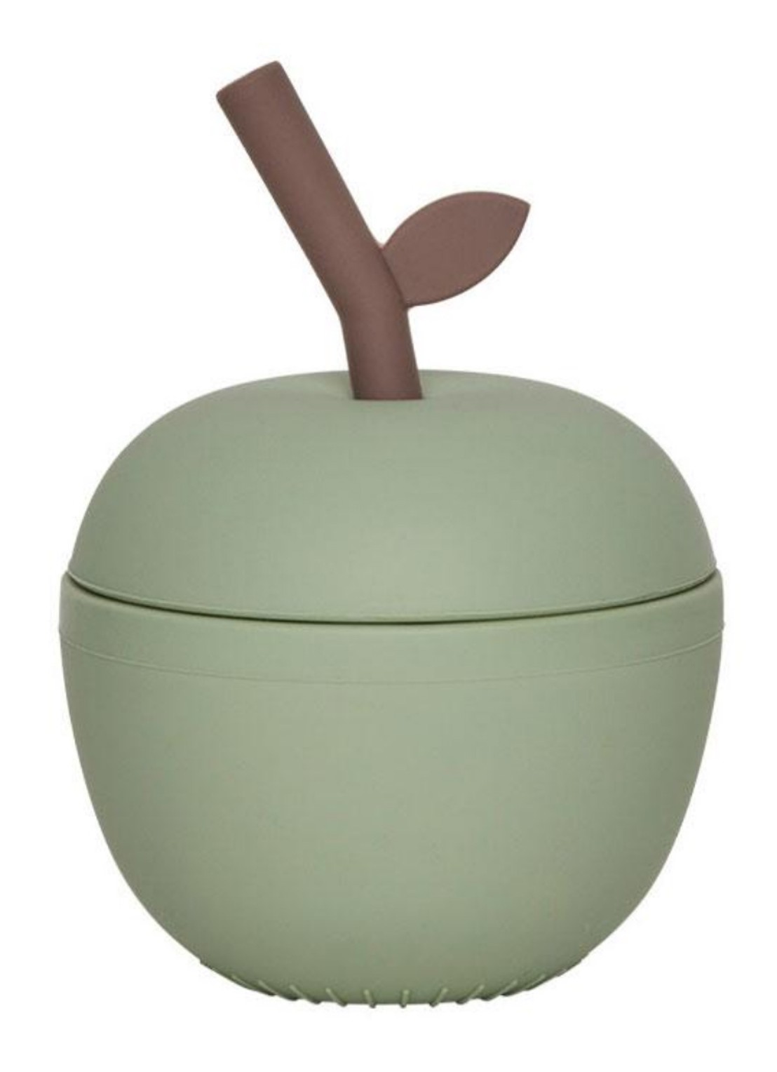 OYOY Apple drinkfles siliconen - voorkant groen