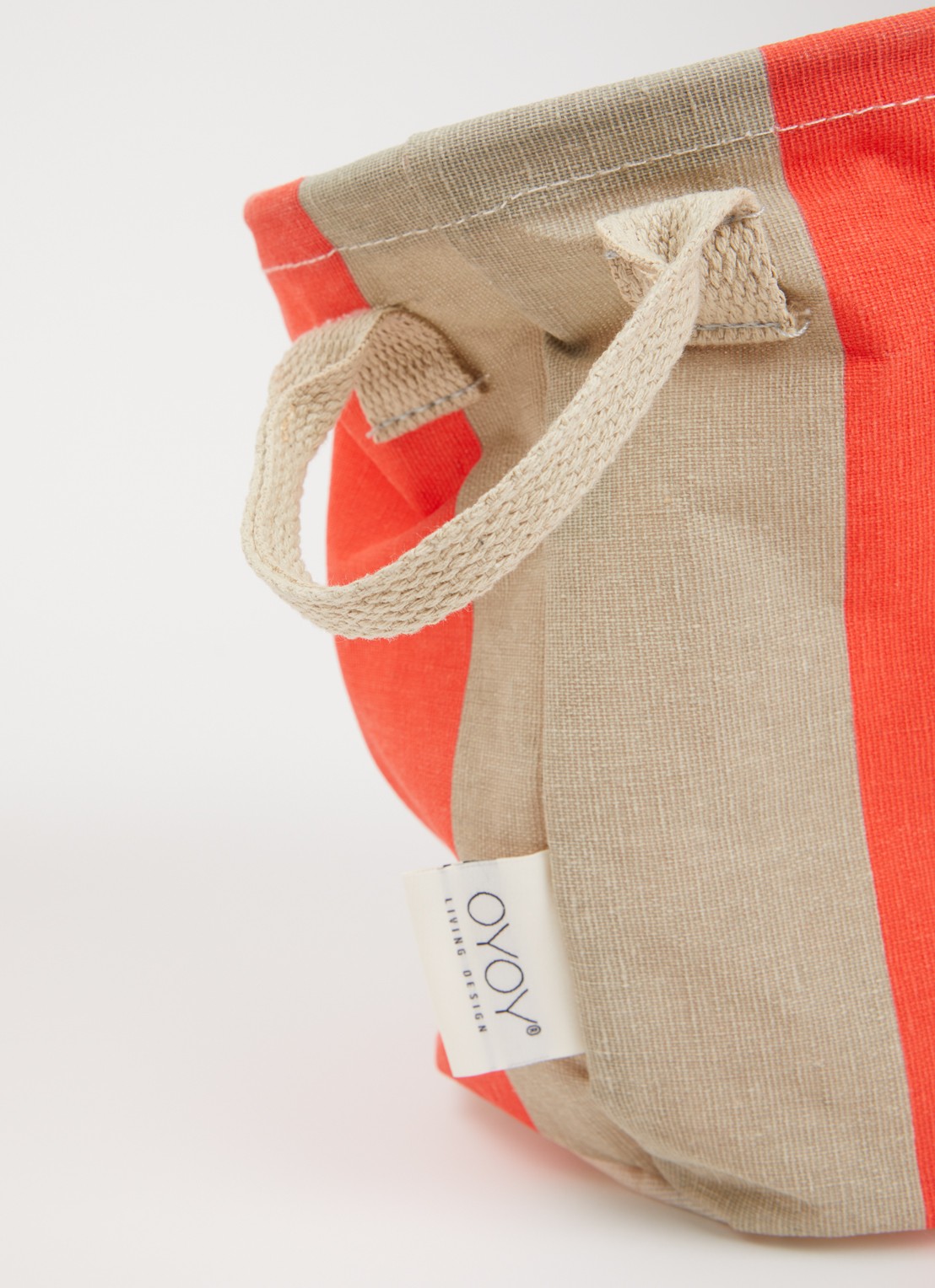 OYOY Living Design Kara Small opbergmand 22 cm set van 2  - voorkant 2 koraalrood