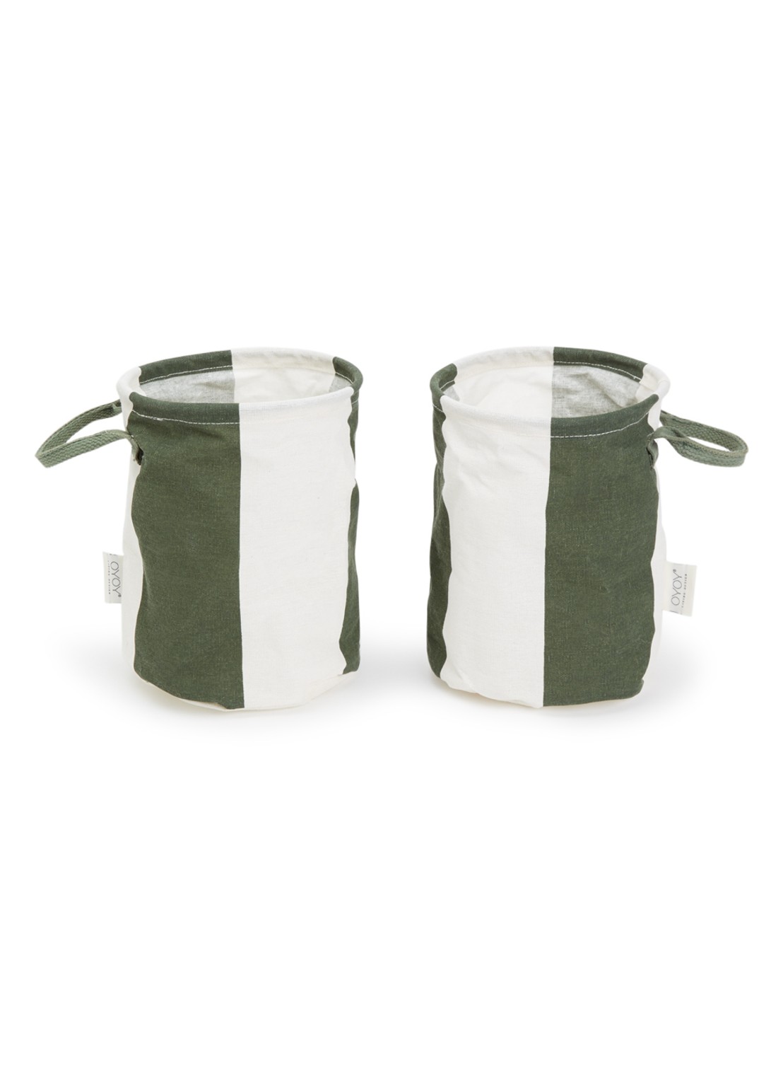 OYOY Living Design Kara Small opbergmand 22 cm set van 2  - voorkant 2 bronsgroen