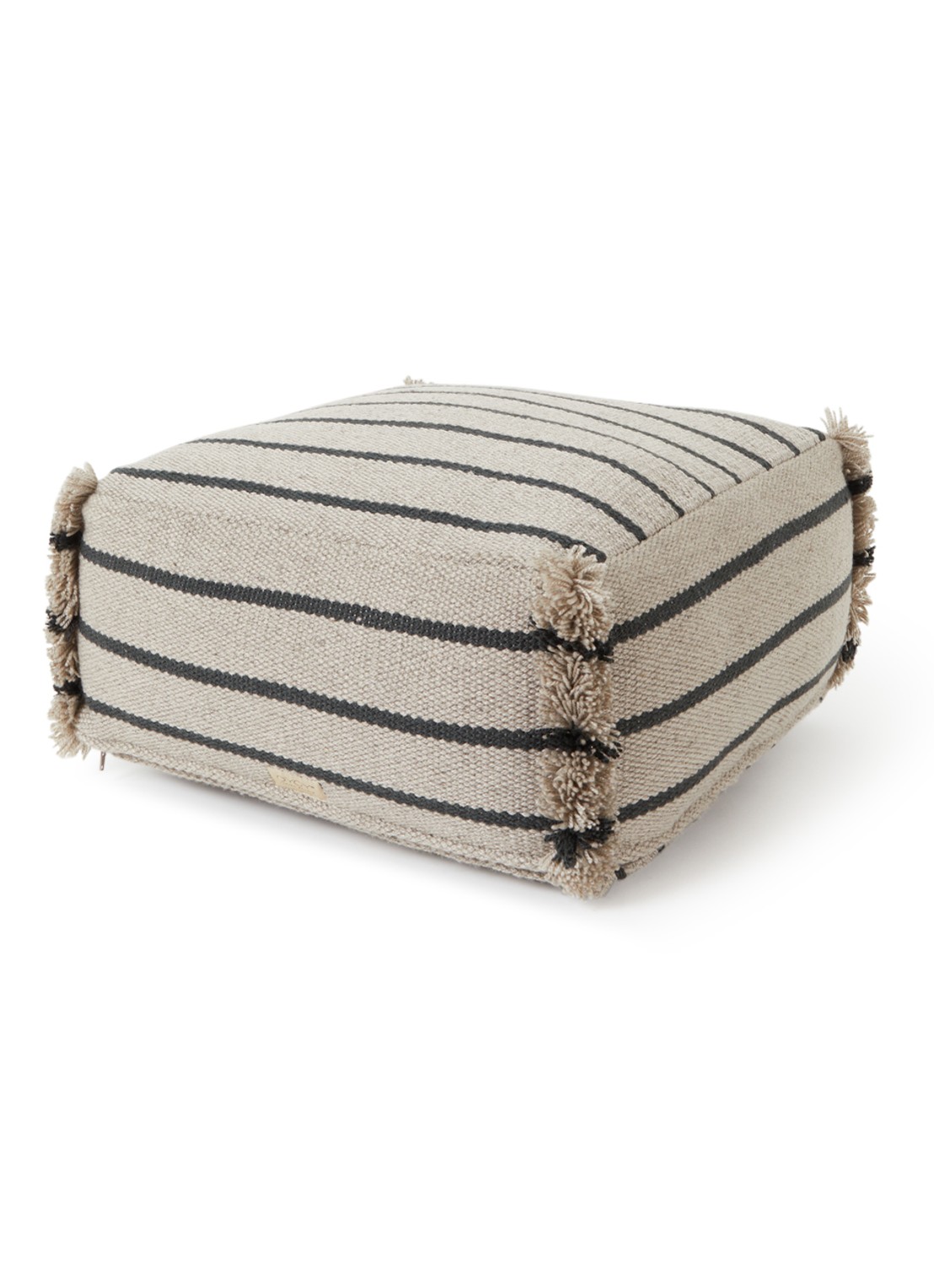 OYOY Living Design Lina poef 62 x 62 cm - voorkant beige
