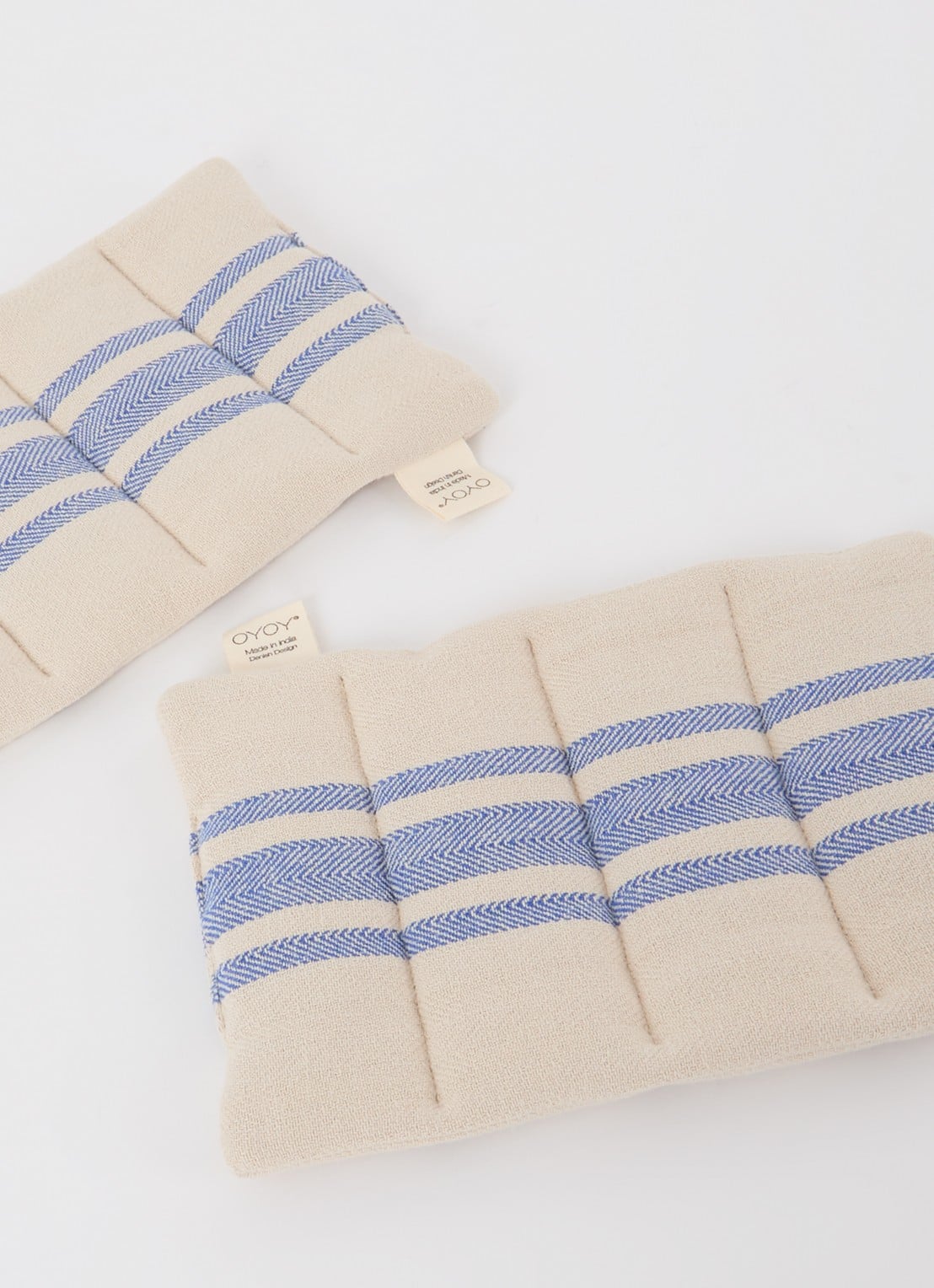 OYOY Living Design Linu pannenlap van  katoen set van 2 - voorkant 2 beige