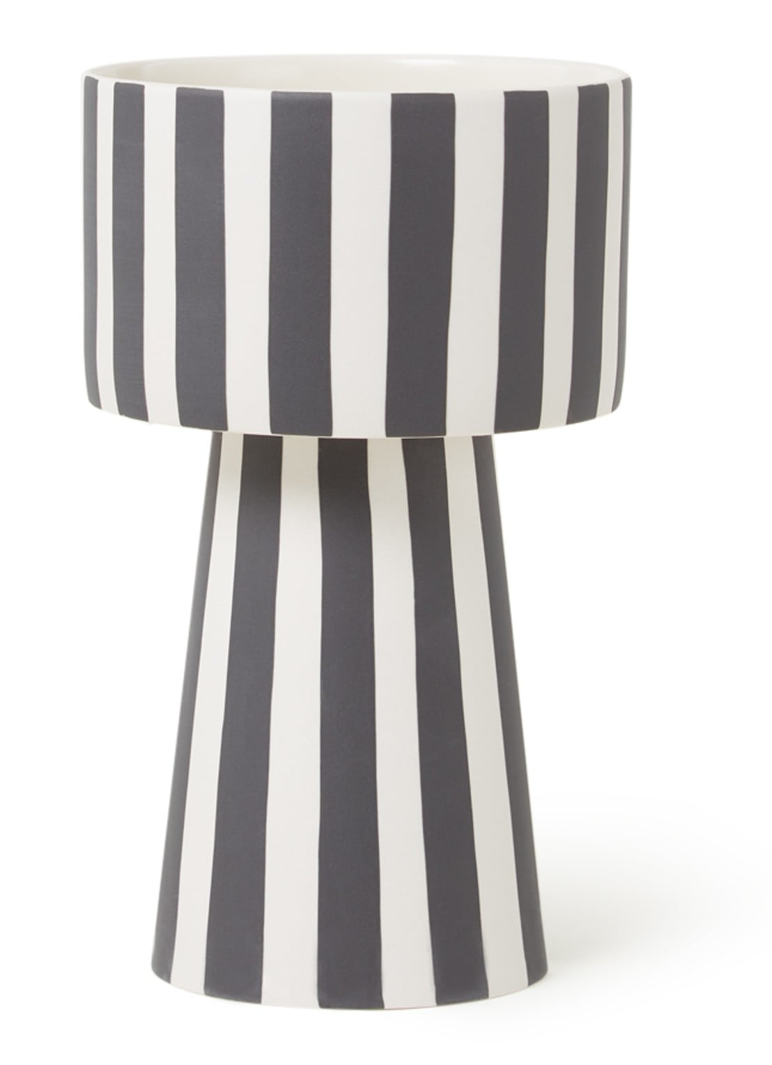 OYOY Living Design Toppu L bloempot van keramiek voor binnen - 24 cm - voorkant 4 zwart