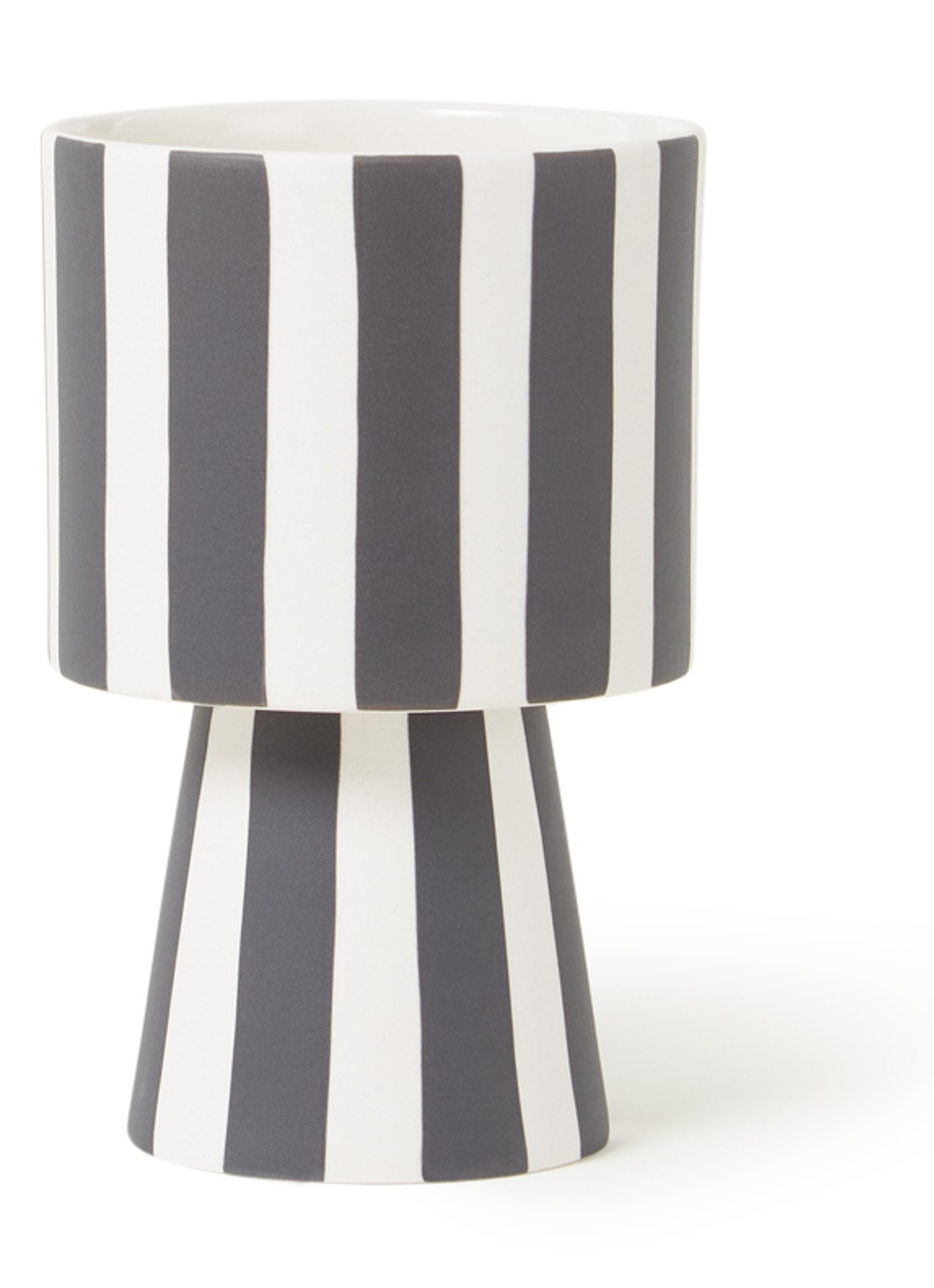 OYOY Living Design Toppu S bloempot van keramiek voor binnen - 15 cm - voorkant 4 zwart