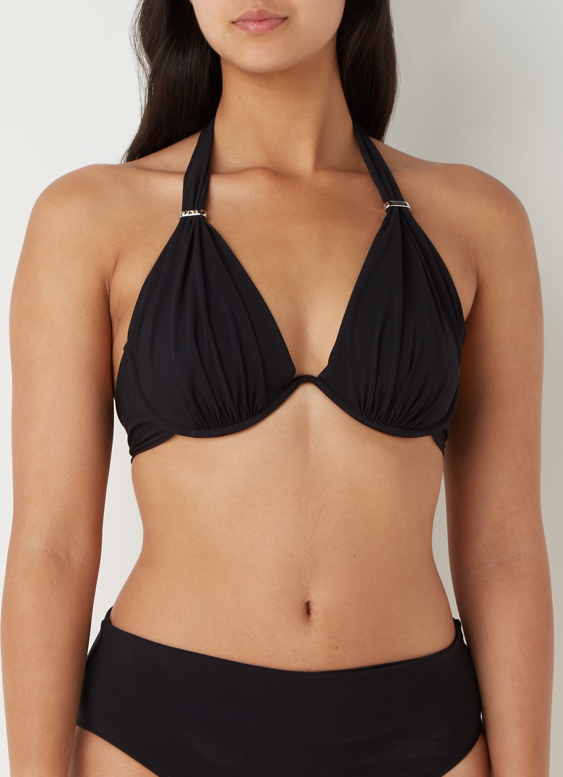 Pain de Sucre Fabia halter bikinitop met beugel - detail 2 zwart