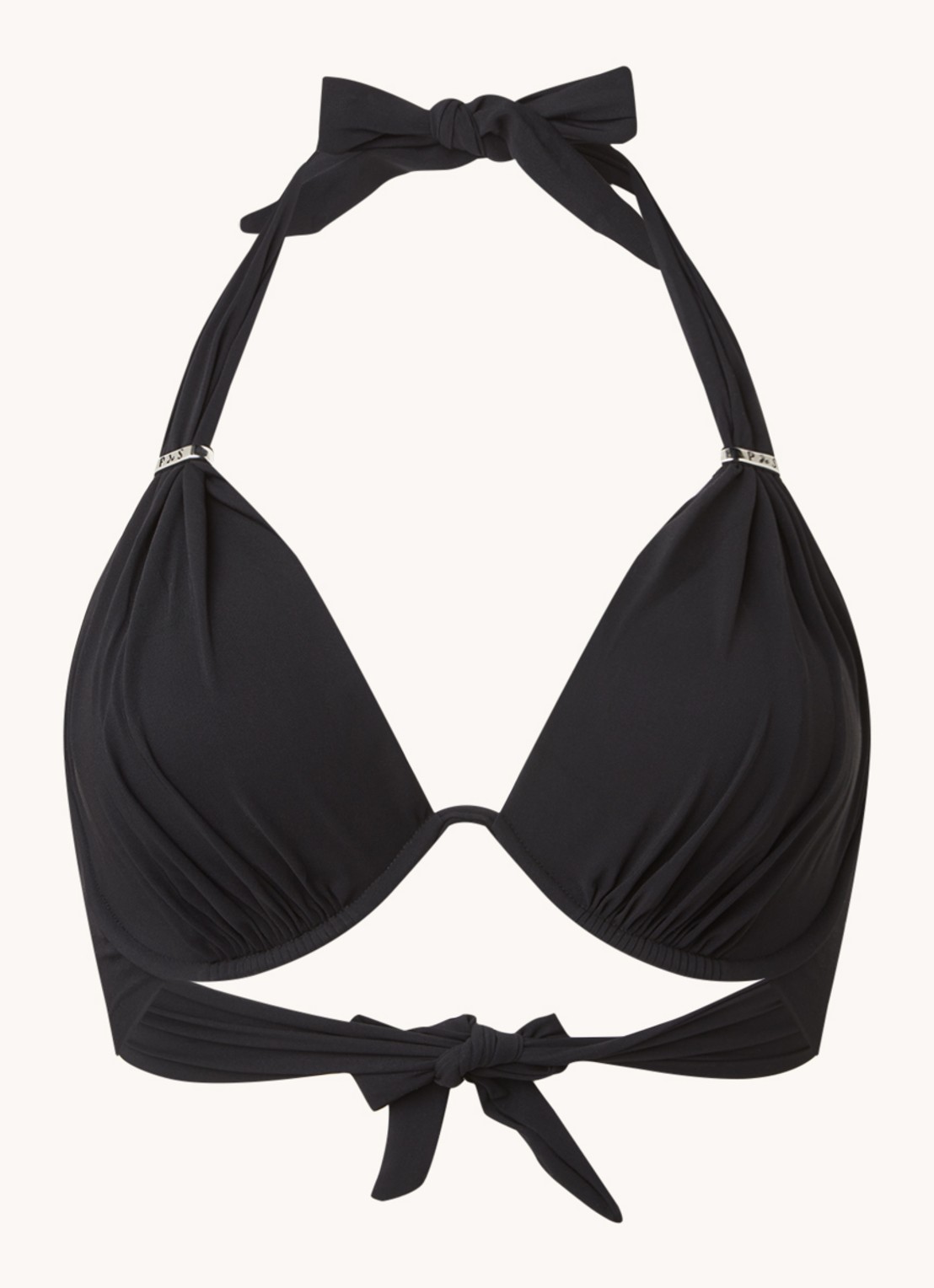 Pain de Sucre Fabia halter bikinitop met beugel - voorkant 3 zwart