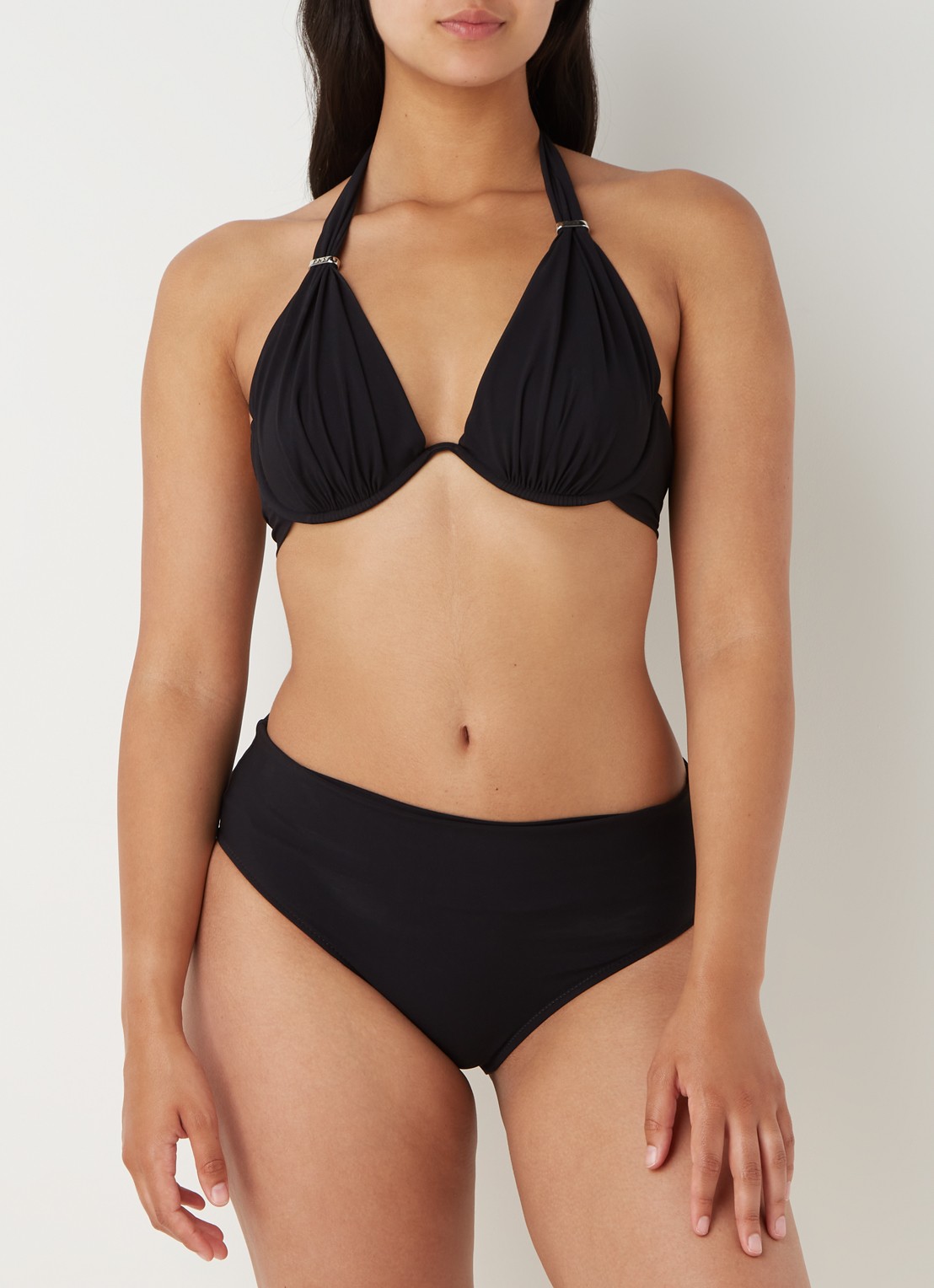 Pain de Sucre Fabia halter bikinitop met beugel - voorkant 4 zwart
