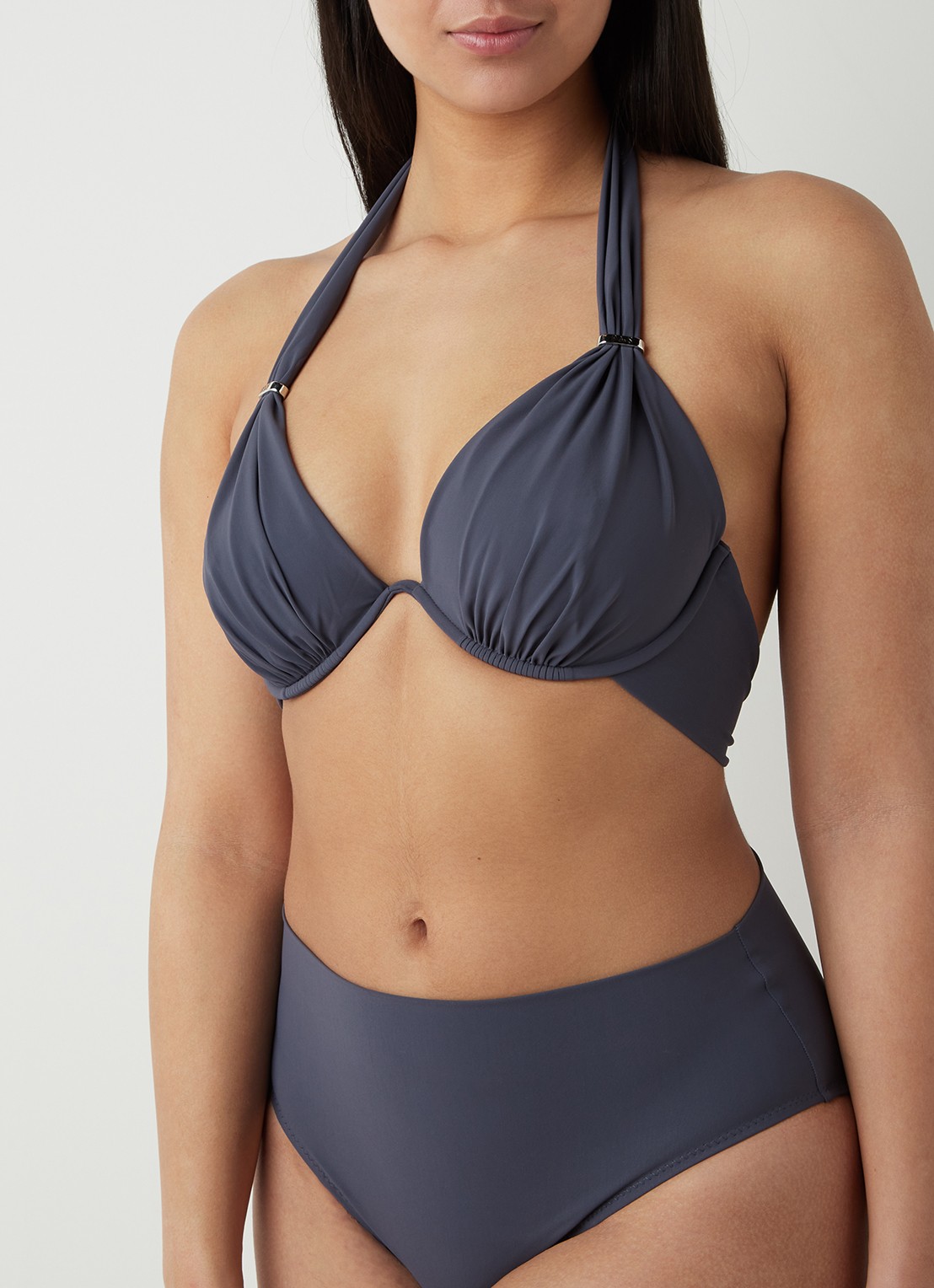 Pain de Sucre Fabia halter bikinitop met beugel - detail 4 antraciet