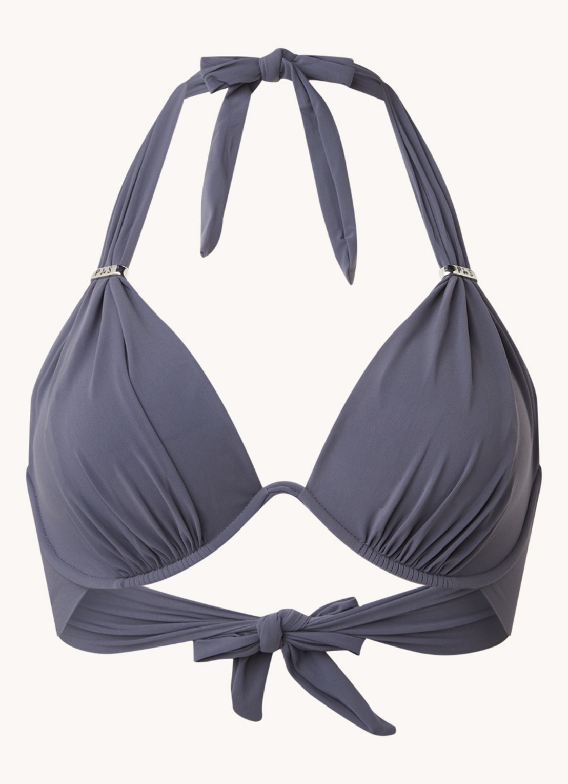 Pain de Sucre Fabia halter bikinitop met beugel - voorkant antraciet