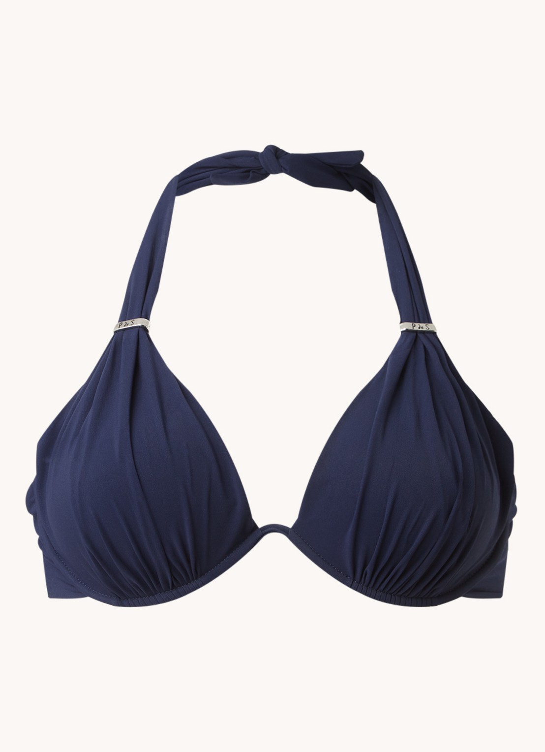 Pain de Sucre Fabia halter bikinitop met beugel - voorkant blauw