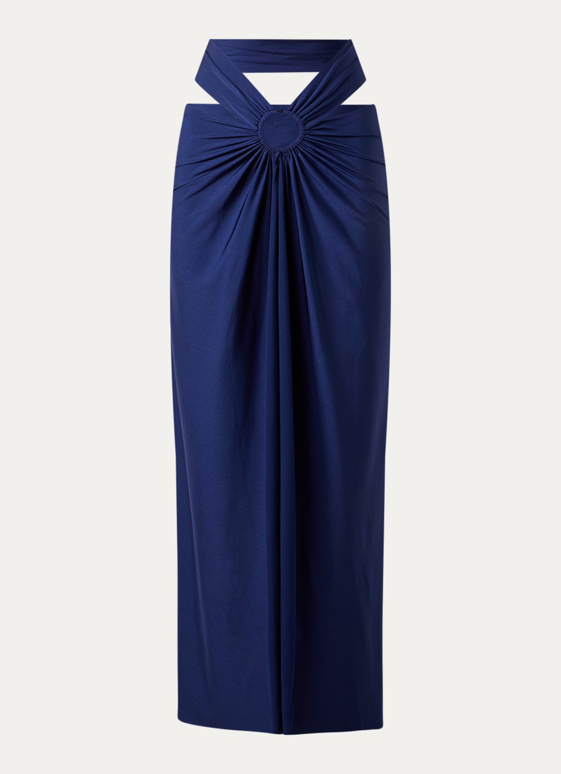 Pain de Sucre Petra maxi strand- halterjurk  - voorkant 2 blauw