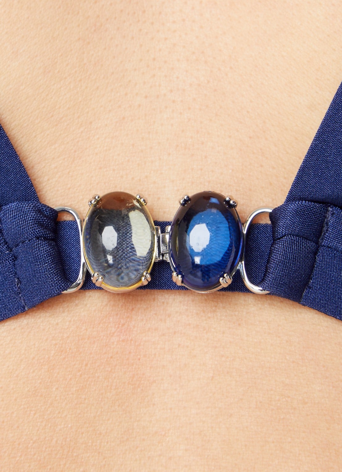 Pain de Sucre Sanaby halter bikinitop met kralendecoratie - detail 5 donkerblauw